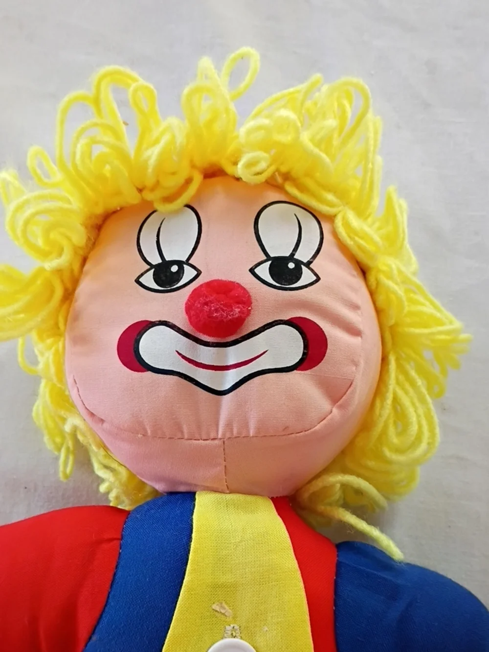 EUC Vintage JSNY Learn To Dress Stuffed Doll Clown #6159 13” high doll plush